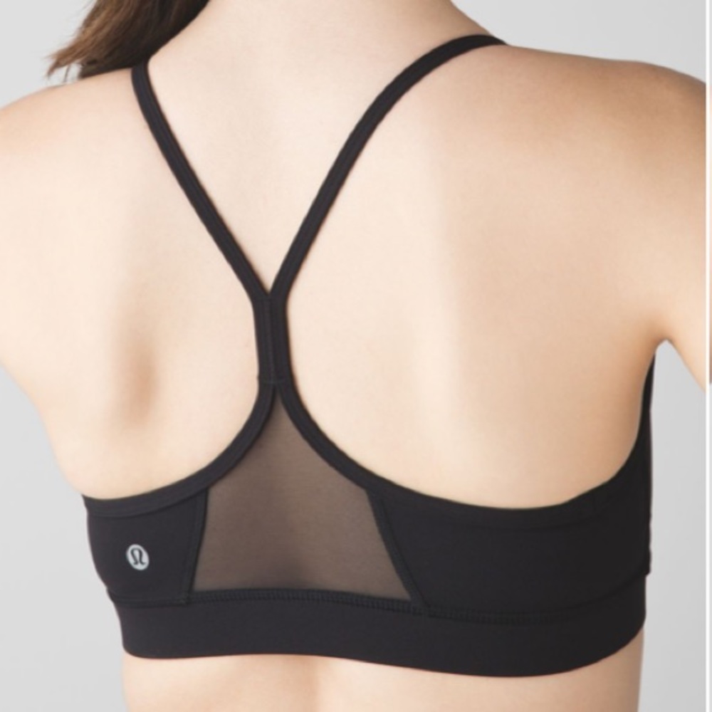 lululemon athletica Black Strappy Mesh Back Tank Top